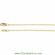 14kt Rose 16 INCH Polished LASERED TITAN ROPE CHAIN