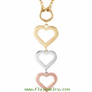 14kt Rose/14kt Yellow/14kt White NECKLACE COMPLETE NO SETTING 18.00 INCH Polished NONE