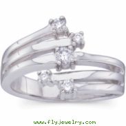 14kt White 1/4CTTW Polished RIGHT HAND DIAMOND RING