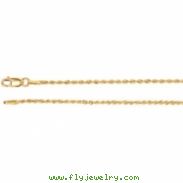 14kt White 16 INCH Polished 01.50MM ROPE CHAIN (REP CH505)