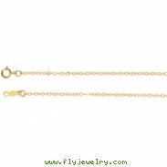 14kt White 16 INCH Polished LASERED TITAN GOLD CABLE CHAIN