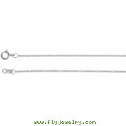 14kt White 18.00 INCH Polished SOLID CABLE CHAIN
