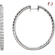 14kt White 5 CTW Pair 5CTW Diamond Inside-Outside Hoop Earrings