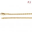 14kt White 7 INCH Polished 2.50 MM ROPE CHAIN (REP CH507)