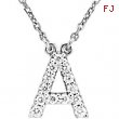14kt White A Diamond 0.125 1/8CTW Diamond Necklace