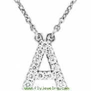14kt White A Diamond 0.125 1/8CTW Diamond Necklace