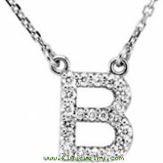 14kt White B Diamond 0.166666666666667 1/6CTW Diamond Necklace