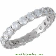 14kt White Band 06.00 Complete with Stone ROUND 03.00 MM Polished 1 9/10 CTW ETERNITY BAND