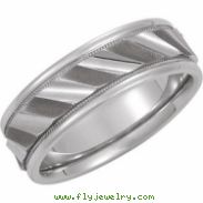 14kt White Band 08.00 NONE Complete No Setting Polished DESIGN DUO BAND
