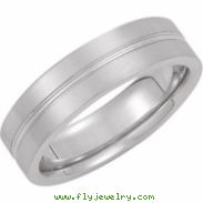 14kt White Band 12.00 06.00 MM Complete No Setting Polished DESIGN BAND