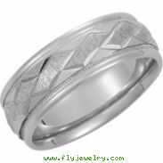 14kt White Band 13.00 NONE Complete No Setting Polished DUO BAND