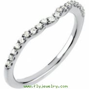 14kt White Band Complete with Stone 07.00 1 CTW Polished 1/4 CT W Band