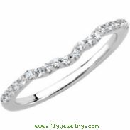 14kt White Band Complete with Stone 07.00 3/4 CTW Polished 1/4 CT W Band