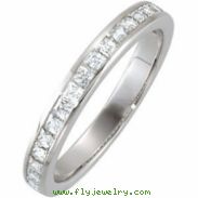 14kt White Band Complete with Stone SI2-SI3 NONE 01.75X01.75 mm Diamond Polished 3/4CTW BAND