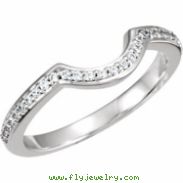 14kt White Band Complete with Stone SI2-SI3 Round 01.20 MM Diamond Polished 1/5CTW BAND