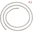 14kt White BULK BY INCH Polished 02.50 MM ROPE CHAIN