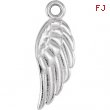14kt White CHARM Mounting 15.40X05.50 MM Polished POSH MOMMY COLLECTION WING CHM