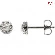 14kt White Complete with Stone Diamond 02.70 mm Pair Polished 3/8 CTW Diamond Earrings