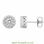 14kt White Complete with Stone Diamond 2 3/8 VARIOUS I/ I2 NONE NONE NONE Pair Polished DIAMOND EARR