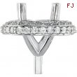 14kt White Component Partially Set 06.50 mm Polished 1/4CTW Peg Setting with Preset Melee Diamonds