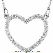 14kt White Diamond 14.45X16.55 mm 1/4 CTW Diamond Heart Necklace
