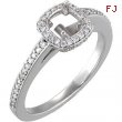 14kt White Engagement Ring Semi-Mount with Head 04.40 mm Polished 1/3 CTW Semi-Mount Engagement Ring