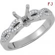 14kt White Engagement Semi-Mount with Head SI2-SI3 Round 06.50 MM Polished 1/8 CTW SEMI-MOUNT ENG RI