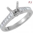 14kt White Engagement Semi-Mount with Head SI2-SI3 Square 05.00X05.00 MM Polished 7/8CTW ENG RING