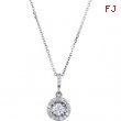 14kt White Necklace Complete with Stone 05.00 mm Polished 3/4 CTW Diamond Necklace
