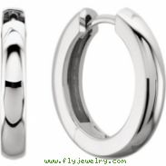 14kt White PAIR 11.50 MM Polished HINGED EARRING