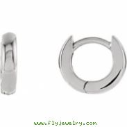 14kt White PAIR 9.50 MM Polished HINGED EARRING
