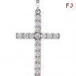 14kt White Pendant Complete with Stone 1 1/2 02.90 MM Polished DIAMOND CROSS PENDANT