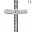 14kt White Pendant Complete with Stone NONE 02.80 AND 04.10 MM Polished DIA CROSS PENDANT