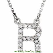 14kt White R Diamond 0.166666666666667 1//6CTW Diamond Necklace