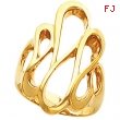 14kt White RING Polished METAL FASHION RING