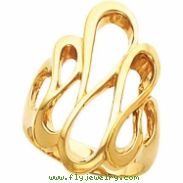 14kt White RING Polished METAL FASHION RING