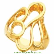 14kt White RING Polished METAL FASHION RING