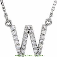14kt White W Diamond 0.166666666666667 1/6CTW Diamond Necklace
