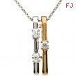 14kt White/14kt Yellow with Rhodium 1/10 CT TW Polished TWO TONE DIAMOND NECKLACE