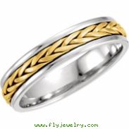 14kt White/Yellow 10 05.00 mm Hand Woven Band