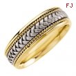 14kt White/Yellow SIZE 09.00 Polished TT COMFORT FIT BAND