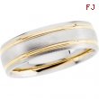 14kt White/Yellow SIZE 11.50 Polished TWO TONE WEDDING BAND