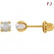 14kt Yellow 04.00 MM Polished SIM PEARL EARRING