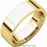 14kt Yellow 06.00 mm Flat Comfort Fit Band