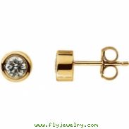 14kt Yellow 1/2 Pair 1/2CTW Diamond Solitaire Earring