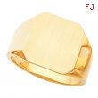 14kt Yellow 15.00 MM Polished GENTS SIGNET RING W/BRUSH FINI