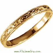 14kt Yellow 6 Hand Engraved Band