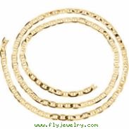 14kt Yellow BULK BY INCH Polished SOLID ANCHOR CHAIN