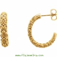 14kt Yellow EARRING Complete No Setting 20.00X04.10 mm Pair Polished METAL FASHION EARRINGS