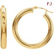 14kt Yellow Earring Complete No Setting 30.00 mm Pair Polished Tube Hoop Earrings